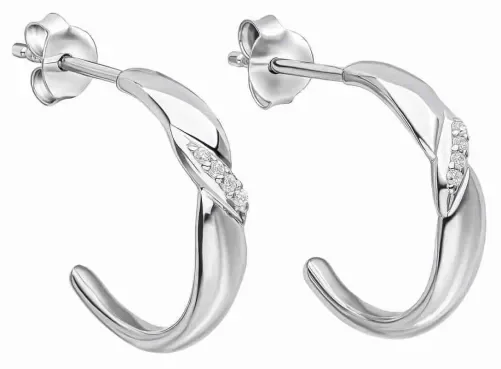 Boucles d oreilles boucles  lumina  - argent 925 zirconium solitaire brillant