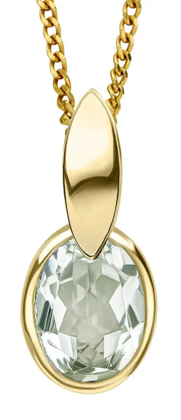 Collier gaïa améthyste verte en plaqué or 18 carats