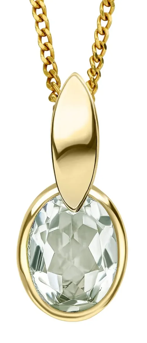 Collier gaïa améthyste verte en plaqué or 18 carats