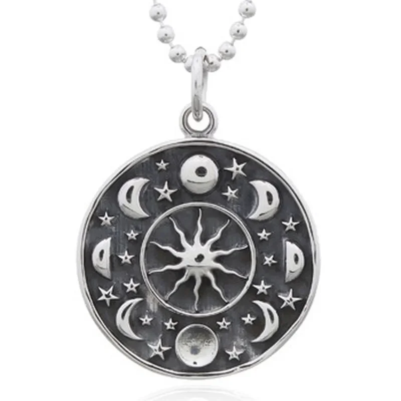 Collier phases de la lune en argent massif 925