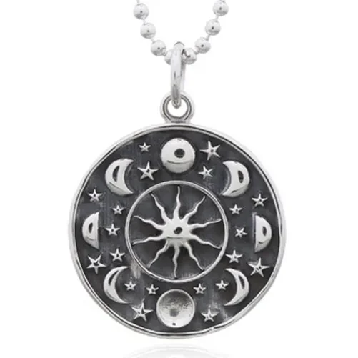 Collier phases de la lune en argent massif 925