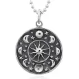 Collier phases de la lune en argent massif 925