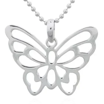 Collier papillon  éclat aérien  - argent 925 rhodié