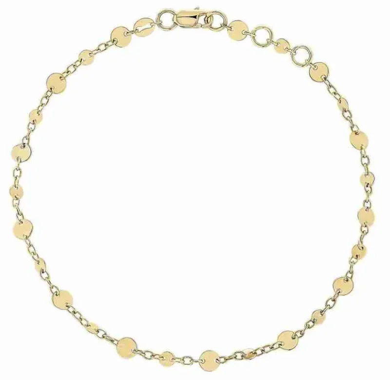 Bracelet en or 9 carats femme - maille forçat classique et lumineux