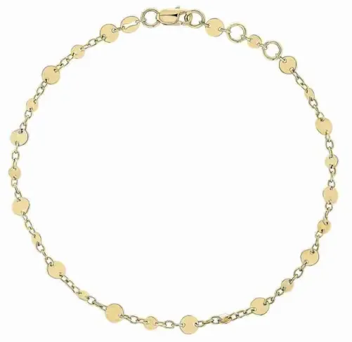 Bracelet en or 9 carats femme - maille forçat classique et lumineux