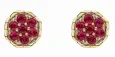 Boucles d oreilles boucles solis or jaune 9k et rubis véritable
