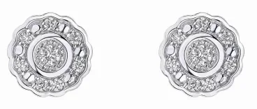 Boucles d oreilles solitaire diamant en or blanc 9 carats