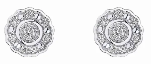 Boucles d oreilles solitaire diamant en or blanc 9 carats