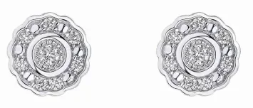 Boucles d oreilles solitaire diamant en or blanc 9 carats