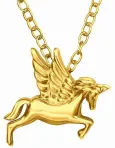 Collier pendentif licorne en argent 925 plaqué or 18 carats