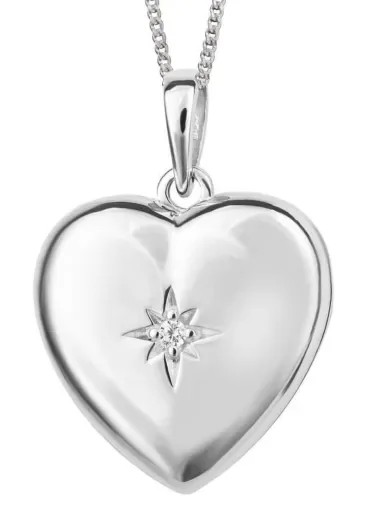 Collier médaillon photo coeur  mon étoile  en argent 925 personnalisable