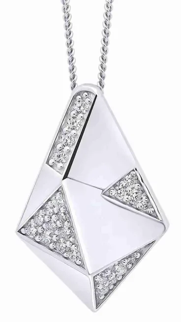 Collier  éclat discret  en argent massif 925 - maille vénitienne