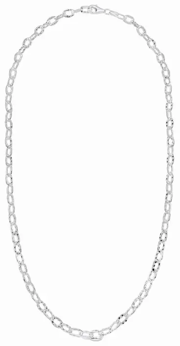 Collier Argent 925 Rhodié  Éclat Céleste  - Maille Fine et Délicate