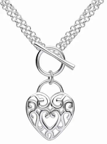 Collier Cœur  Éclat Romantique  en Argent 925 Femme