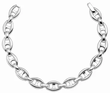 Bracelet chaîne fine en argent 925 rhodié haute joaillerie.