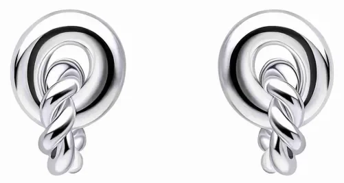 Petites boucles d'oreilles clous de type solitaire en argent 925 brillant.