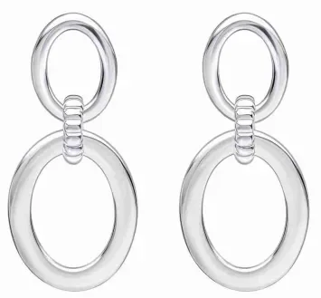Paire de boucles d'oreilles créoles lisses en argent massif 925 poli.