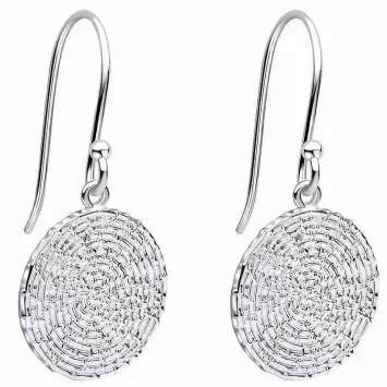 Boucles d'oreilles pendantes gouttes en argent massif au fini poli.