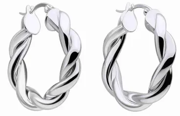 Petites boucles d'oreilles créoles lisses en argent 925 poinçonné.