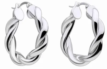 Petites boucles d'oreilles créoles lisses en argent 925 poinçonné.
