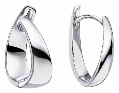 Boucles d'oreilles motif soleil stylisé en argent massif brillant.