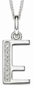Collier lettre initiale en argent 925 rhodié et zirconium