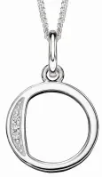 Collier lettre initiale en argent 925 rhodié et zirconium