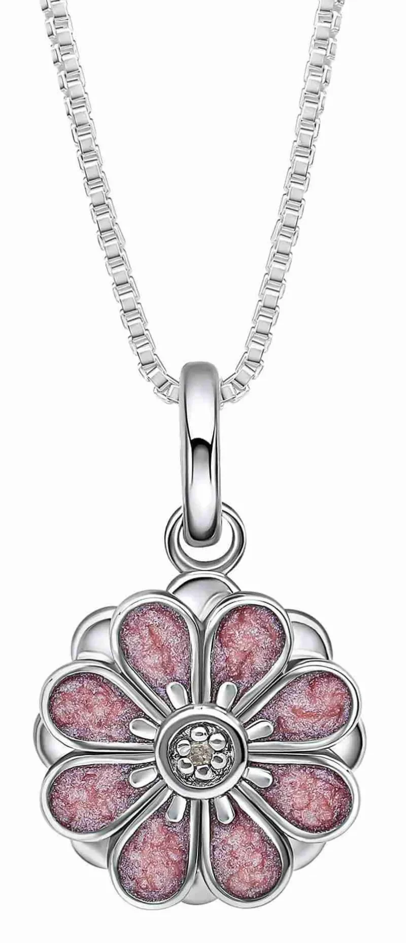 Collier  éclat floral  - argent 925 zirconium scintillant