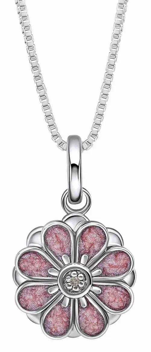 Collier  éclat floral  - argent 925 zirconium scintillant