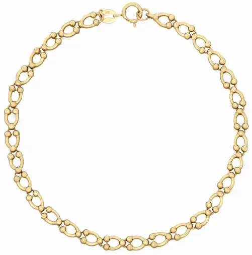 Bracelet chaîne pour femme en or jaune 9 carats avec maille forçat et fermoir sécurisé.