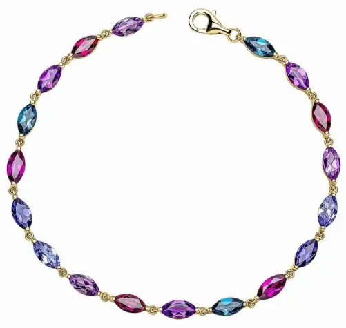 Bracelet chaîne maille forçat robuste en or jaune 375 carats poli.