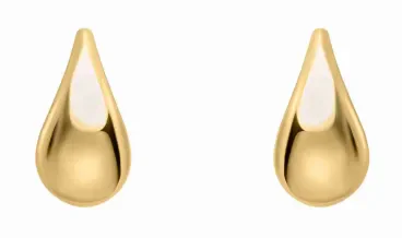 Petites boucles d'oreilles pendantes en or jaune 375 carats au fini brillant.