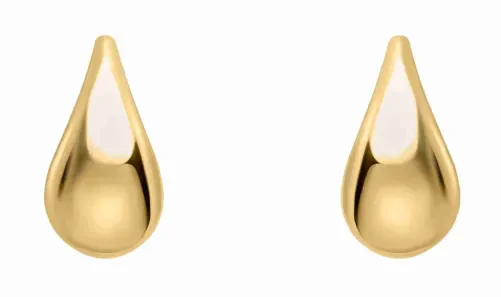 Petites boucles d'oreilles pendantes en or jaune 375 carats au fini brillant.
