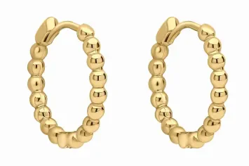 Boucles d'oreilles créoles ovales lisses en or jaune 375 carats poli.