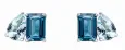 Boucles d oreilles topaze bleue  ciel d azur  en or blanc 375 carats