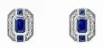 Boucles d oreilles saphir et diamant  azur royal  en or blanc 375 carats