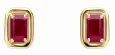 Boucles d oreilles  flamme de rubis  - or 375 carats