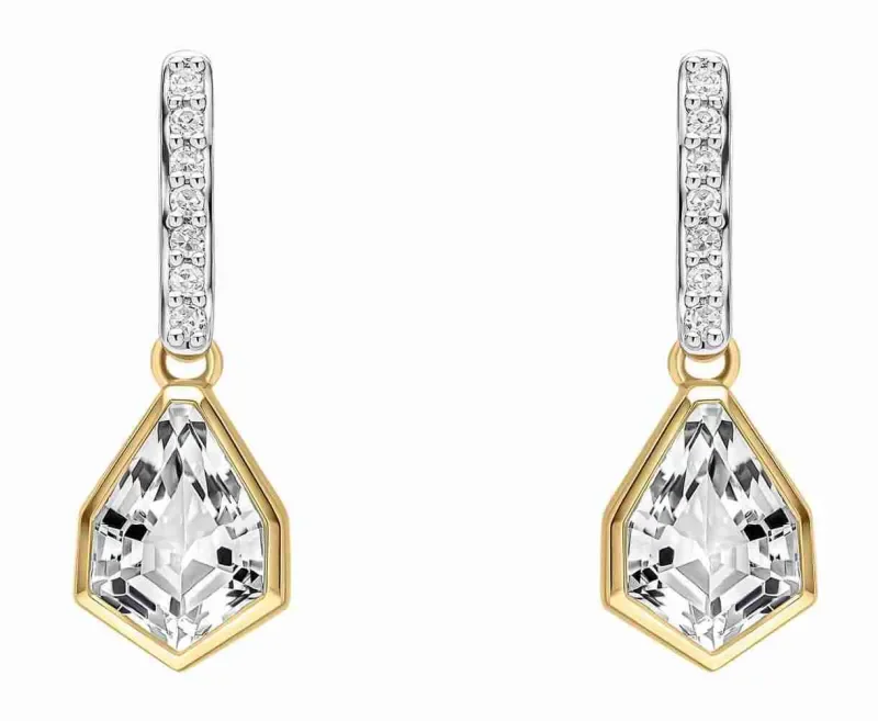 Boucles d oreilles  éclat céleste  - or 375 carats, topaze blanche et diamants