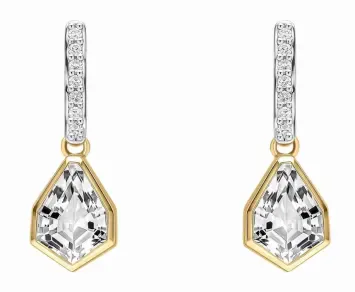 Boucles d Oreilles  Éclat Céleste  - Or 9K, Topaze Blanche et Diamants
