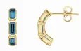 Boucles d oreilles  azur  - topaze bleue véritable et or 375 carats