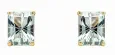 Boucles d oreilles éclat d améthyste verte et or jaune 375 carats