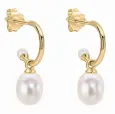 Boucles d oreilles  éclat nacré  - perle de culture et or 375 carats