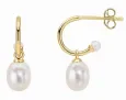 Boucles d oreilles  éclat nacré  - perle de culture et or 375 carats