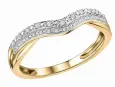 Bague sertie de double vagues de diamants en or 375 bijou femme