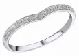 Bague en forme de V sertie de micro-diamants en or blanc 375 bijou femme