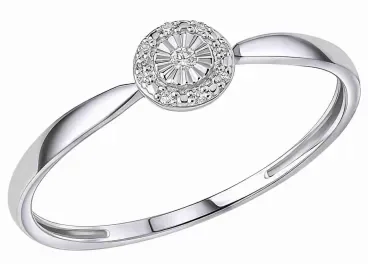 Bague solitaire pour femme en or blanc 375 massif sertie d'un diamant blanc brillant facetté.
