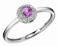 Bague saphir rose et diamants en or blanc 375 bijou femme