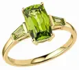 Bague élégante péridote en or 375