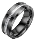 Bague en Tungsten Ring with IP Black Plating pour homme