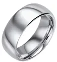 Bague en tungstène poli lisse pour homme